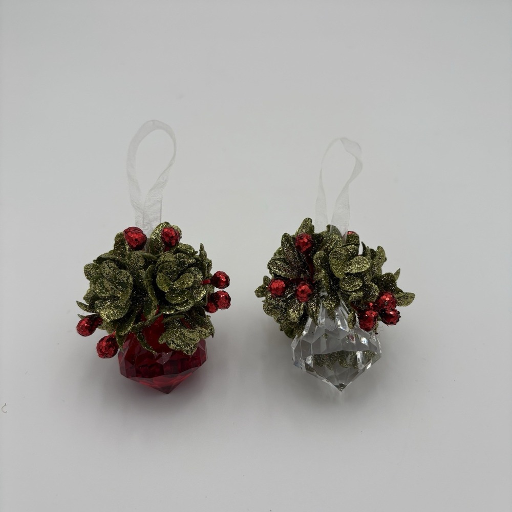 Ganz Kissing Krystals Mini Acrylic‎ Jewel Ornaments 2-Piece Set